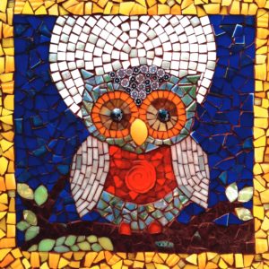 Mosaic Owl Photo with FIMO beads